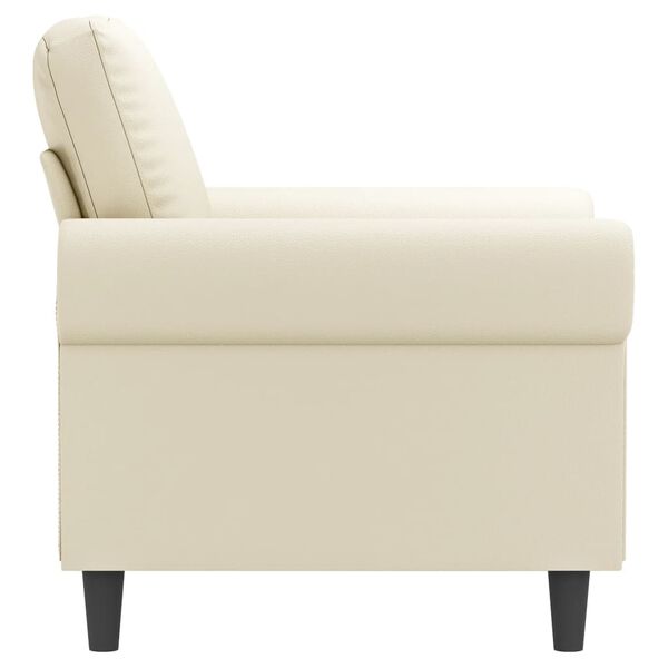 vidaXL Sofa Chair Cream Faux leather, metal, foam Medium