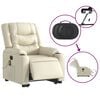 vidaXL Electric Stand up Massage Recliner Chair Cream Faux Leather