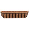 vidaXL Wall Trough Black Steel, Coconut fiber Wall Trough Crescent