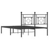 vidaXL Bed Frame Black Powder-Coated Steel Full Bed Frame Rectangular