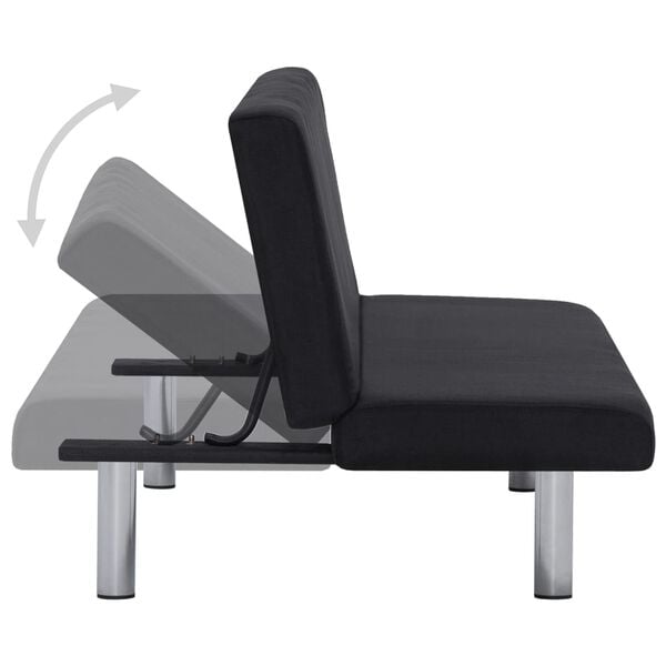 vidaXL Sofa Bed Black Fabric