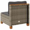 vidaXL Garden Sofa Grey PE Rattan, Powder-Coated Steel, Solid Acacia Wood