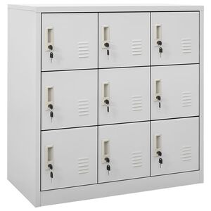vidaXL Locker Cabinet Light grey Steel Medium Steel Locker Cabinet