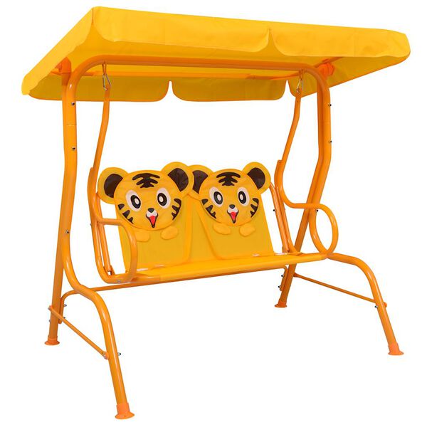 vidaXL Swing Bench Yellow Steel frame 45.3x29.5x43.3 in Swing Bench