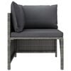 vidaXL Garden Lounge Set Grey Poly Rattan Modular Garden Lounge Set