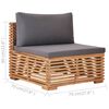 vidaXL 11 Piece Patio Lounge Set with Dark Gray Cushion Solid Teak Wood