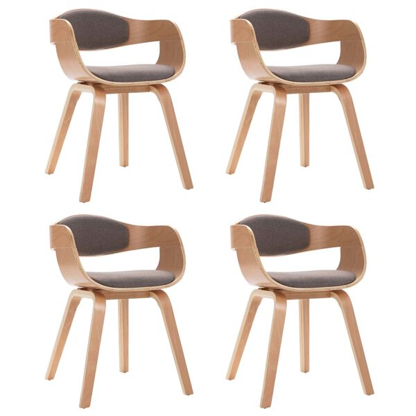 vidaXL Dining Chair Set of 4 Taupe