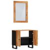 vidaXL Bathroom Furniture Set Natural Wood, Black