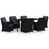 vidaXL Garden Dining Set Black, Dark Grey