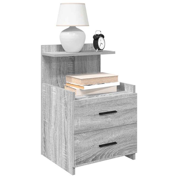 vidaXL Bedside Cabinet Set of 2 Grey Sonoma Engineered wood