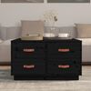 vidaXL Coffee Table Black Solid Pine Wood 31.5in x 31.5in Coffee Table