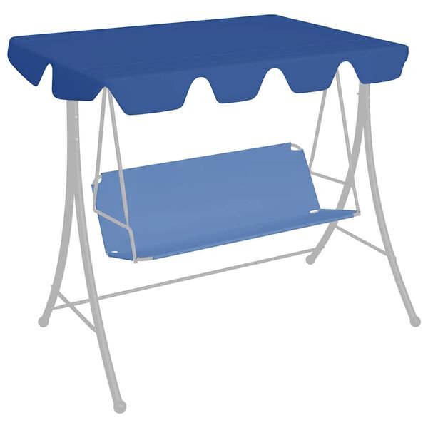 vidaXL Replacement Canopy Blue Fabric with PVC coating