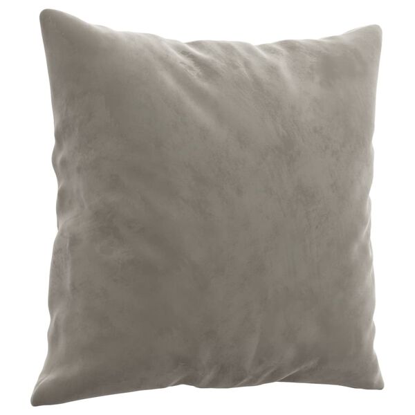 vidaXL Throw Pillow Light Gray Velvet (100% polyester) 16 x 16 in