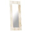 vidaXL Mirror White Solid mango wood 43.3x19.7 in Decorative Inlays