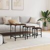 vidaXL Nesting Coffee Table Set of 3 Smoked oak Engineered wood, metal