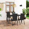 vidaXL Dining Set Black and Brown PE Rattan, Aluminum, WPC Large