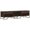 vidaXL TV Cabinet Brown Oak Engineered Wood, Metal Large TV Cabinet