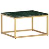 vidaXL Coffee Table Green, Brass