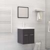 vidaXL Bathroom Furniture Set High gloss grey Engineered wood, acrylic