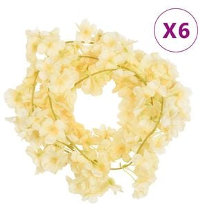 vidaXL Christmas Flower Garland Champagne Artificial silk, PE