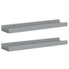 vidaXL Frame Ledge Shelf Set of 2 Gray MDF Small Wall mounting