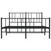vidaXL Bed Frame Black Powder-Coated Steel 59 x 79 in King Size