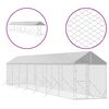vidaXL Outdoor Dog Kennel Silver Galvanized steel, polyethylene Large