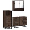 vidaXL Bathroom Furniture Set Brown oak Engineered wood, metal, glass