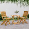 vidaXL Garden Dining Set Natural Wood Solid Acacia wood Small Foldable