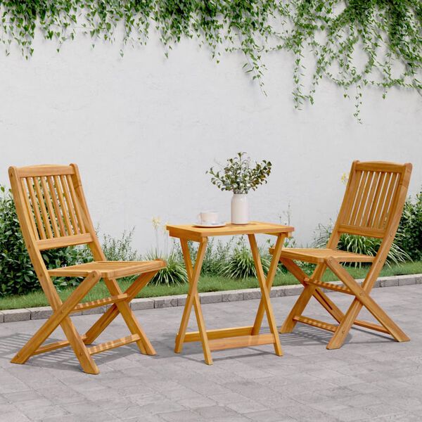 vidaXL Garden Dining Set Natural Wood Solid Acacia wood Small Foldable