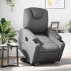vidaXL Electric Stand Up Recliner Chair Gray Faux Leather, Metal, Plywood