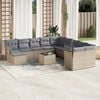 vidaXL Garden Sofa Set Beige Poly Rattan Large Modular Garden Sofa Set