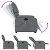 vidaXL Stand Up Massage Recliner Chair Gray Faux leather, metal, plywood