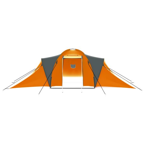 vidaXL Camping Tent 9 Persons Fabric Gray and Orange