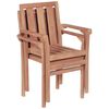 vidaXL Garden Chair Set of 2 Warm Brown Teak Wood Average Stackable