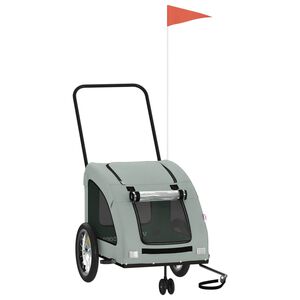 vidaXL Pet Bike Trailer Grey Oxford fabric, iron, PVC Medium Durable