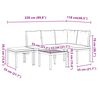 vidaXL Bench Set Black Powder-coated steel Medium Removable Covers