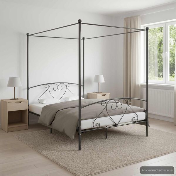 vidaXL Bed Frame Classic/Traditional Canopy Bed Frame Rectangular