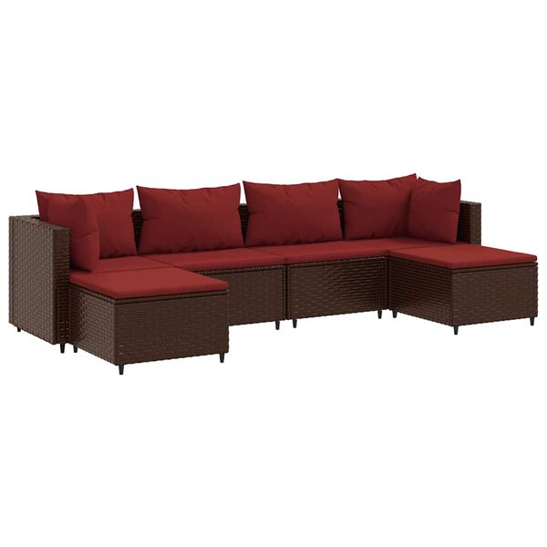 vidaXL Patio Lounge Set Brown, Cinnamon Red