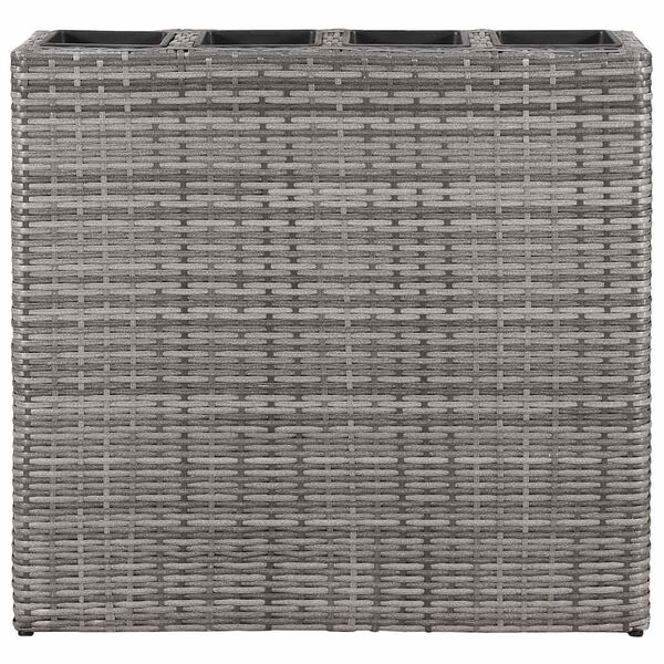 vidaXL Raised Bed Grey Poly rattan frame Medium Planters Planter