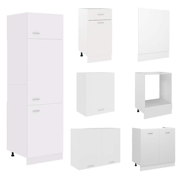 vidaXL Kitchen Cabinet Set White Engineered wood Kitchen Cabinet Set