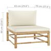 vidaXL Garden Lounge Set Cream White Cushion, Bamboo Bamboo, 100% Polyester