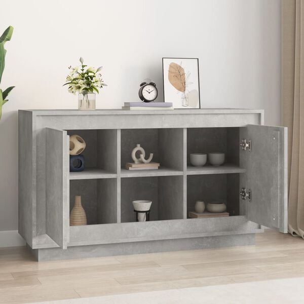 vidaXL Sideboard Concrete Gray Engineered Wood Medium Sideboard