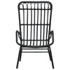 vidaXL Garden Chair Black Poly Rattan, Powder-Coated Steel Medium