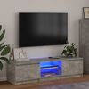 vidaXL TV Cabinet with LED Lights Concrete Grey 55.1x15.7x14.2"