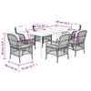 vidaXL 7 Piece Patio Dining Set with Cushions Mix Beige Poly Rattan