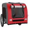 vidaXL Pet Bike Trailer Red and Grey Oxford Fabric, Iron, PVC Small