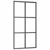 vidaXL Sliding Door ESG Glass and Aluminum 40.2"x80.7" Black