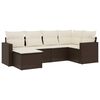 vidaXL Garden Sofa Set Brown PE Rattan 6-piece set Adjustable Feet