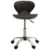 vidaXL Salon Spa Stool Brown Faux leather, chrome steel Adjustable